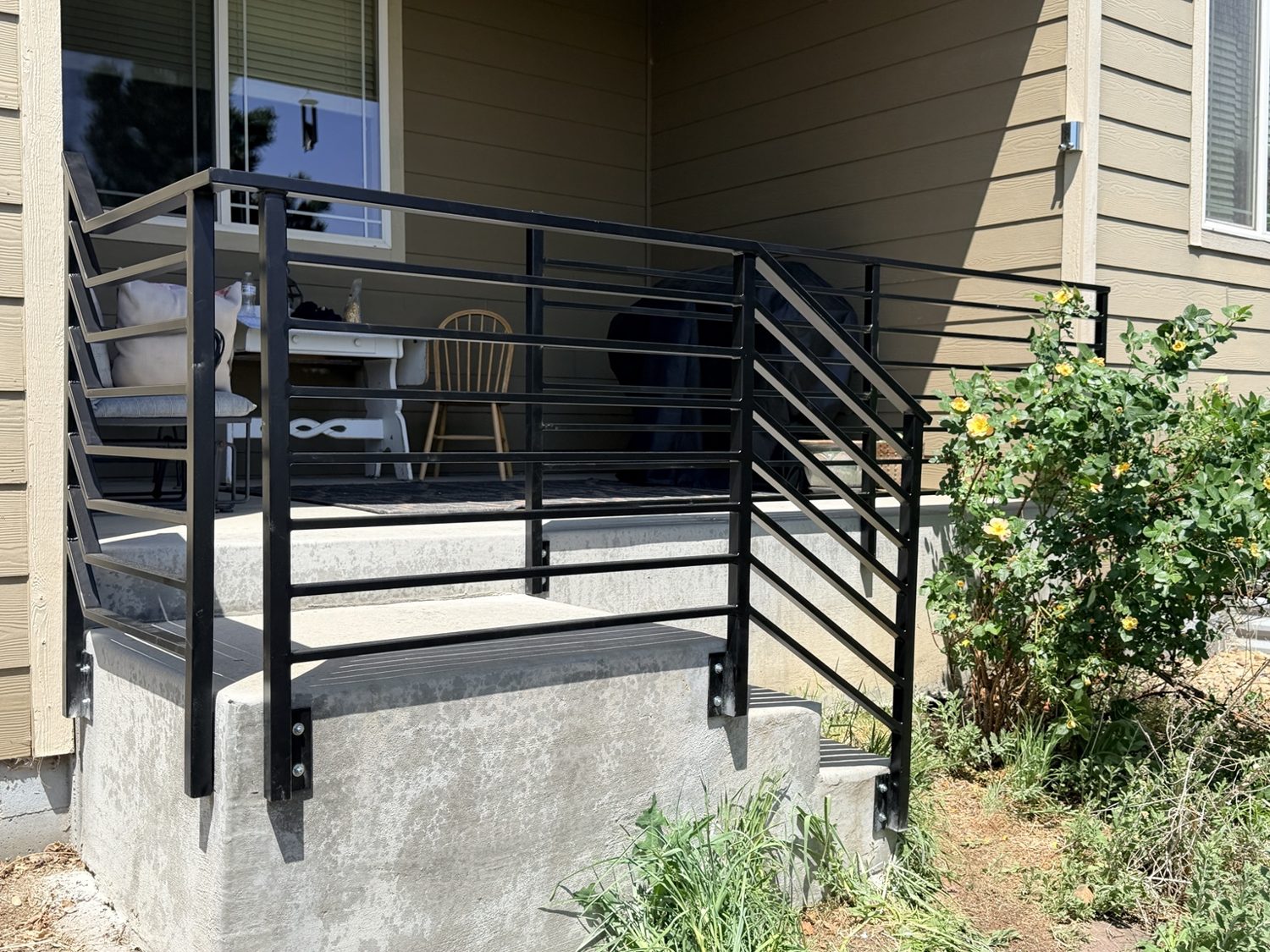 Custom patio and stair railings by AR Custom Metal Works
